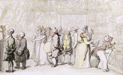 Viewing at the Royal Academy, c.1815 by Thomas Rowlandson